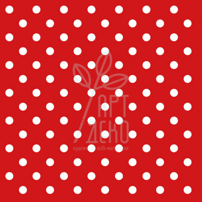 Серветка для декупажу "Білі крапки на червоному", 33х33 см, Нідерланди
