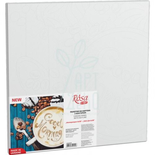 Полотно на картоні з контуром Натюрморт №38, 30х30 см, бавовна, акрил, ROSA Start