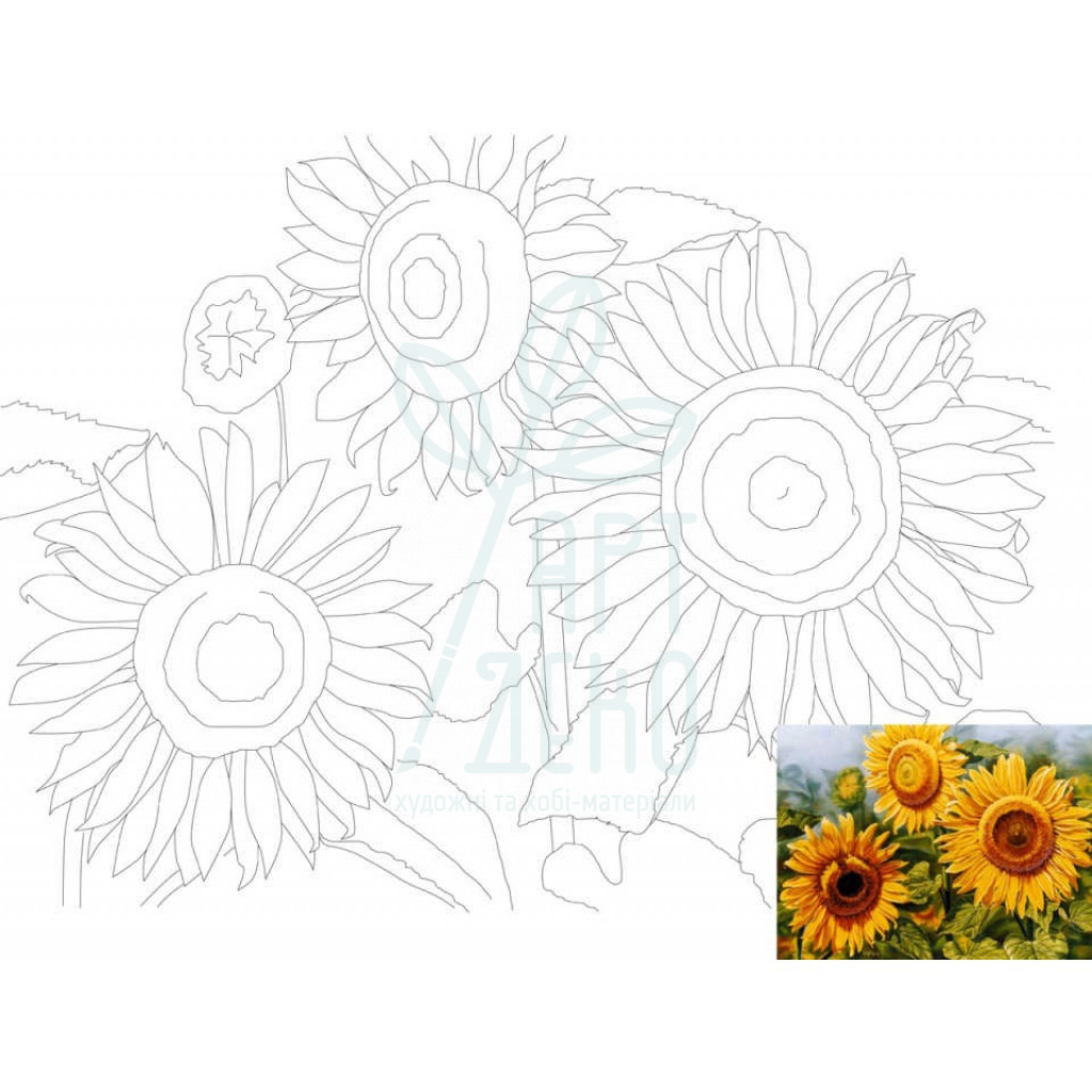 Полотно на картоні з контуром Натюрморт №15, 30х40 см, бавовна, акрил, ROSA Start