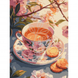 Набір для розпису за номерами "Квітковий чай", 30х40 см, Ідейка 