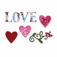 Набір ножів для скрапбукінгу Die Set 3PK-Love Set #3, Sizzix