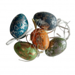 Яйце пластикове з підвісом "Декупаж. Золото/срібло", 6 см, кольори в асортименті