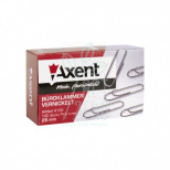 Скріпки нікельовані з загином, 28 мм, 100 шт., Axent