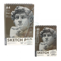 Альбом для ескізів Sketch Pad, спіраль, 180 г/м2, 24 л., Art Nation Альбом для ескізів Sketch Pad, спіраль, 180 г/м2, 24 л., Art Nation