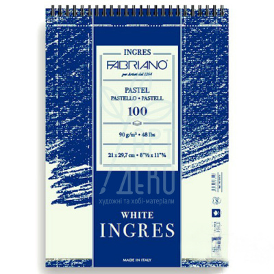 Альбом для пастелі Ingres, спіраль, А4 (21х29,7 см), 90 г/м2, 100 л., Fabriano