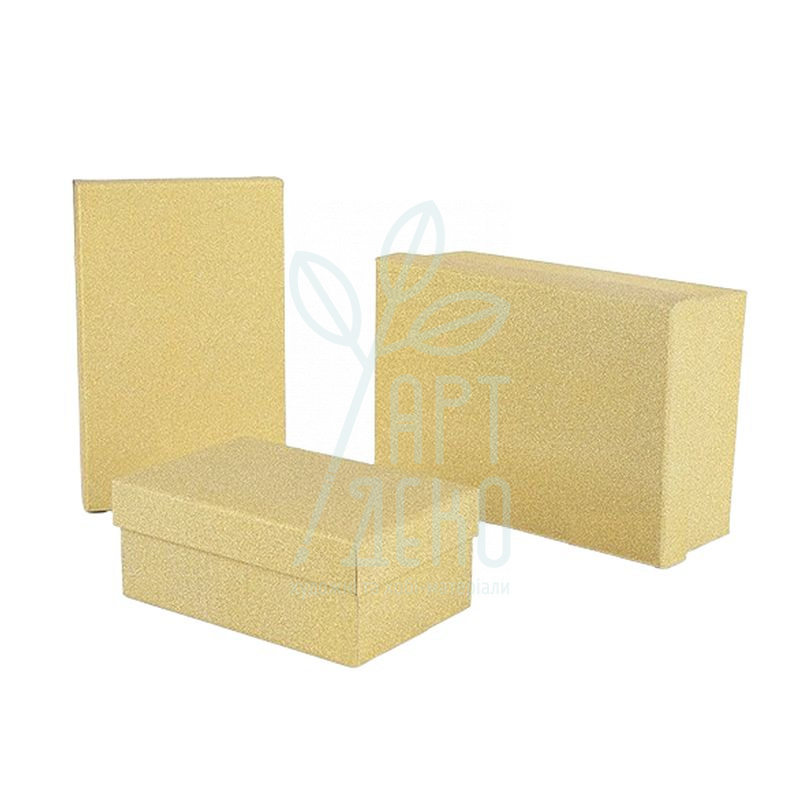 Коробка подарункова глітерна, золота, Україна