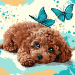 Набір для розпису за номерами "Милий пудель", 40х40 см, Ідейка