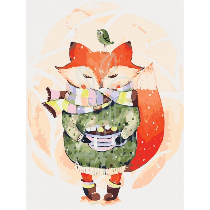 Набір для розпису за номерами Тварини, птахи "Кава з зефірками", 30х40 см, Ідейка