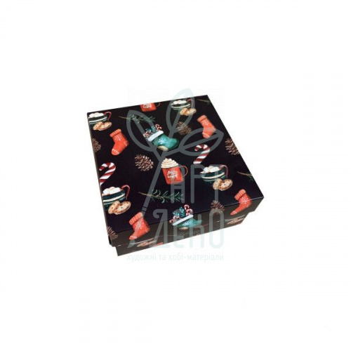 Коробка подарункова "Шкарпетки", 14х14х7 см, чорна, Україна