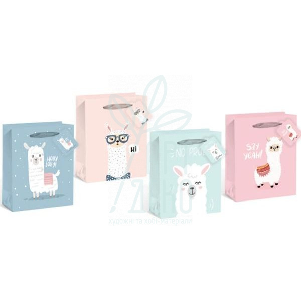 Пакет подарунковий, серія "Лама", 32х26х12,5 см, Україна