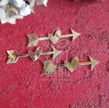 Набір висічок металізованих "Стрілочки з сердечком", 6х1,5 см, 3 шт, Україна