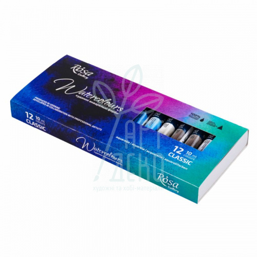 Набір акварельних фарб Gallery "Classic", 12х10 мл, ROSA
