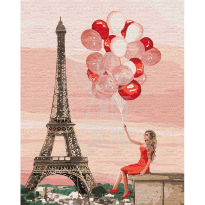 Набір для розпису за номерами "Червоні фарби Парижу", 40х50 см, Ідейка