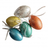 Яйце пластикове з підвісом, з чорними цятками, 6 см, кольори в асортименті