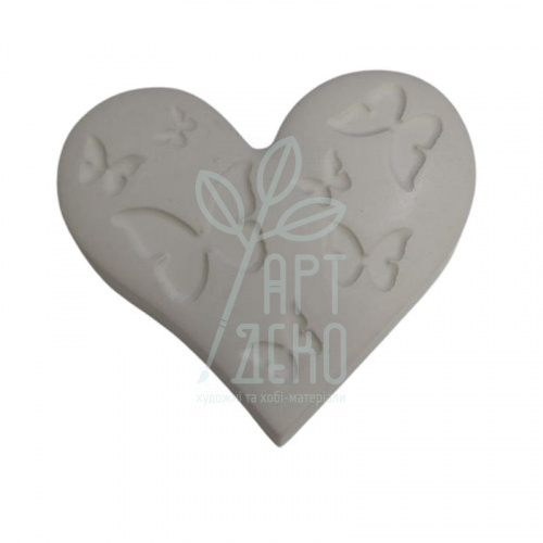 Гіпсова фігурка Серце з метеликами, 8,5х8 см, Україна