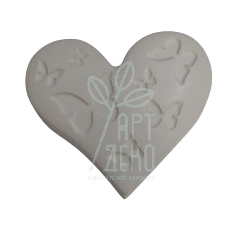 Гіпсова фігурка Серце з метеликами, 8,5х8 см, Україна