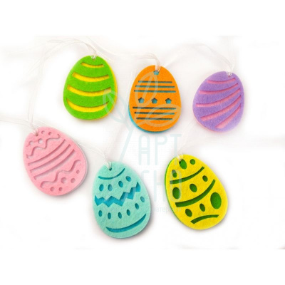 Декор з фетру з підвісом "Писанка-витинанка", 6 см, в асортименті, Україна