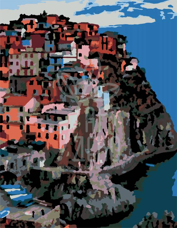 Набір для розпису за номерами "Італія, м.Манарола", 35х45 см, ROSA START