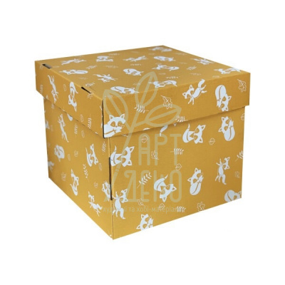 Коробка декоративна "Лисички", 22,5х22,5х20 см, Україна