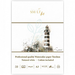Склейка для акварелі Pro Create Torchon, 250 г/м2, 10 л, білий папір, SMILTAINIS Склейка для акварелі Pro Create Torchon, 250 г/м2, 10 л, білий папір, SMILTAINIS