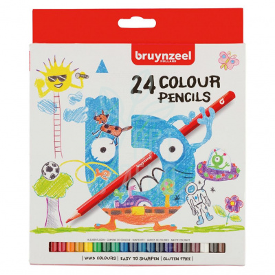 Набір дитячих кольорових олівців, 24 кол., картонна коробка, Bruynzeel
