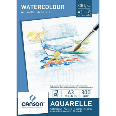 Альбом для акварелі Watercolour, 300 г/м2, 10 л., Canson