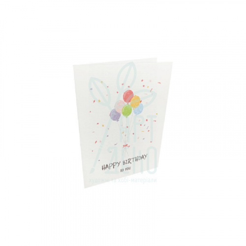 Листівка "Happy birthday" кульки, 7х9,5 см, Україна
