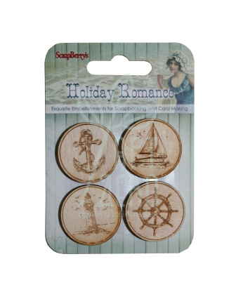 Набір фігурок дерев'яних "Holiday Romance 2", 4 шт., Scrapberry's