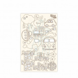 Набір чипбордів для скрапбукінгу "Дитячі мотиви 2", білий картон, 12,6х20 см, ROSA Talent