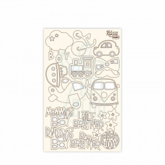 Чипборд для скрапбукінгу "Дитячі мотиви 2", білий картон, 12,6х20 см, ROSA Talent