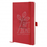 Книга записна Partner Soft Skin "Вишиванка", червона, клітинка, 12,5х19,5 см, 96 л., Axent