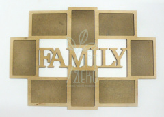 Колаж "Family" на 8 фото, фанера, 60х42 см, Україна
