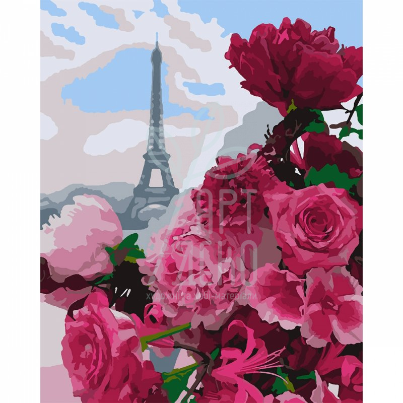 Набір для розпису за номерами "Французький букет", 40х50 см, Santi