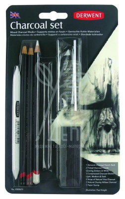 Набір вугільних олівців "Charcoal set", 10 предметів, DERWENT