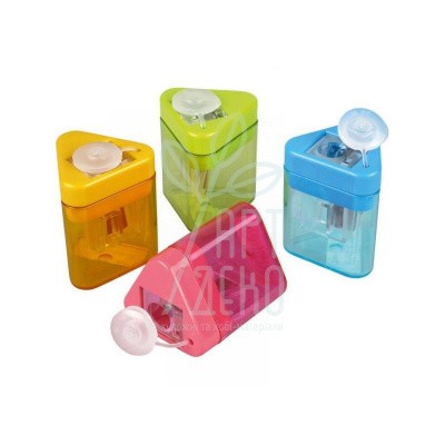 Точилка з контейнером Mini-Tri, трикутна, асорті кольорів, KUM