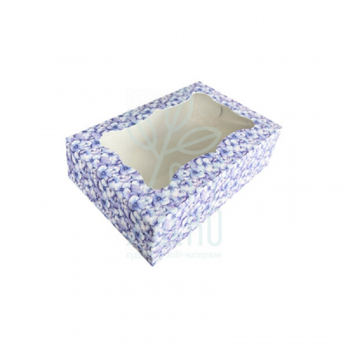 Коробка подарункова з віконцем "Гортензія", 25х17х8 см, блакитна, Україна