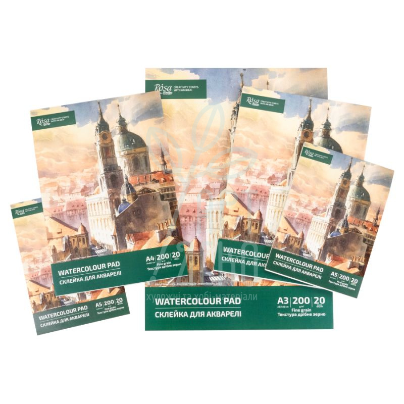 Склейка для акварелі, 200 г/м2, 20 л., ROSA Studio