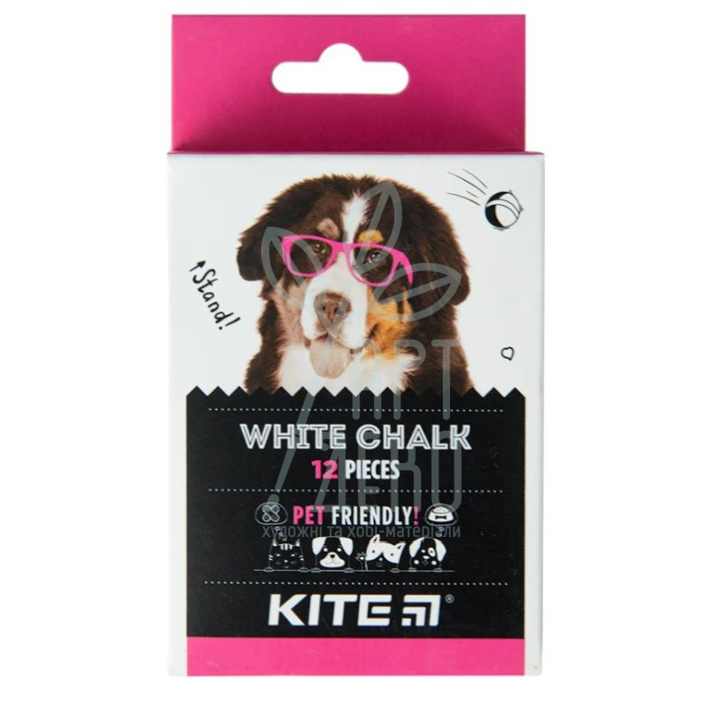 Набір крейди Dogs, біла, 12 шт, Kite
