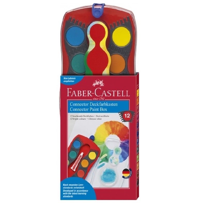 Набір акварельних фарб сухих Connector, 12 шт, Faber-Castell