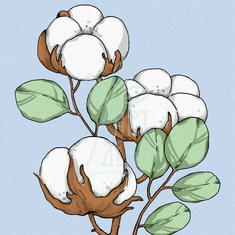 Набір для розпису за номерами "Бавовна", 15х15 см, з мольбертом, ROSA Start