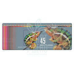 Набір олівців кольорових Chameleon, в металевій коробці, 45 шт, Bruynzeel